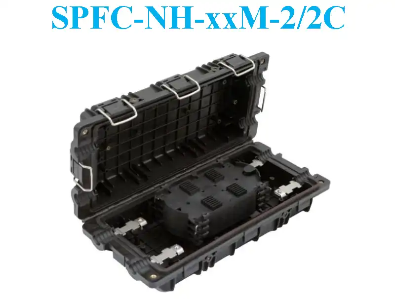 SPFC-NH-xxM-2/2C Fiber Optic Closure — Horizontal Splice Type, up to 144 Cores, 2IN 2OUT